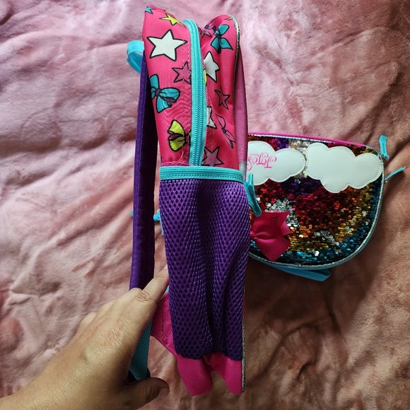 Girls Jojo Siwa Rainbow Sequined Full Size Backpack & Lunchbox Bag Set NWT - Picture 11 of 16
